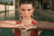 Chanel Crystal Logo Earrings