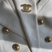 Chanel Ivory Gold Rare Crystal Stud Brooch
