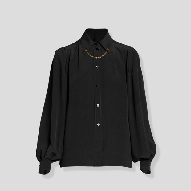 Givenchy Chain-Trimmed Silk Blouse NWT