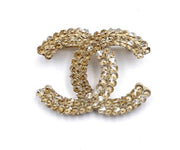 Chanel Ivory Gold Rare Crystal Stud Brooch